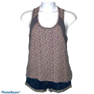 Banana Republic silk patchwork sleeveless blouse